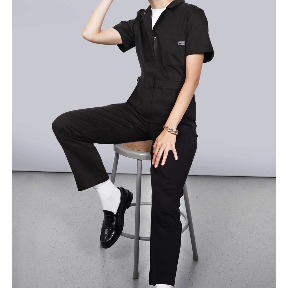 Wildfang Black Essential Short Sleeve Coveralls - Picture 8 of 9